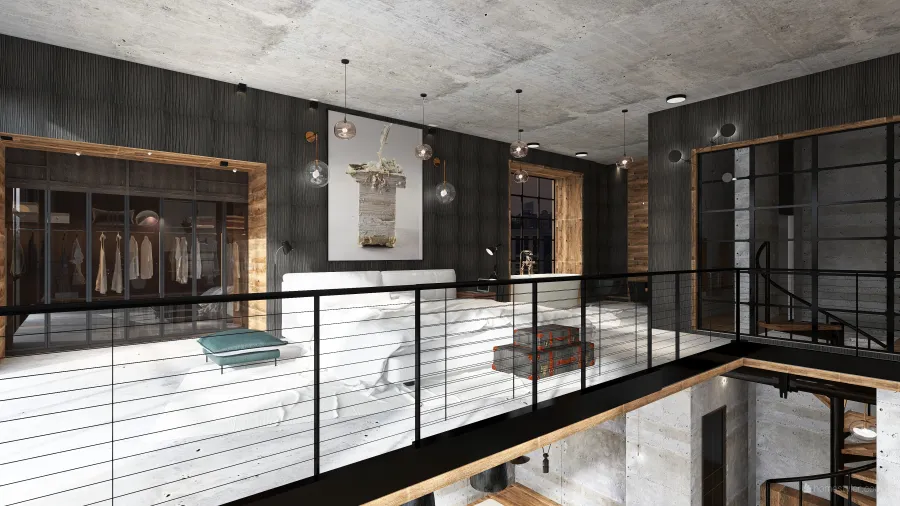 Industrial StyleOther Industrial loft ColorScemeOther Black 3d design renderings