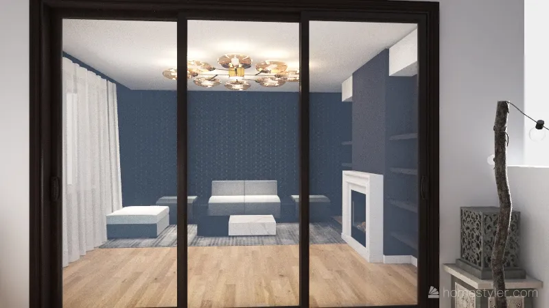 Terrace with Living Room 3d design renderings