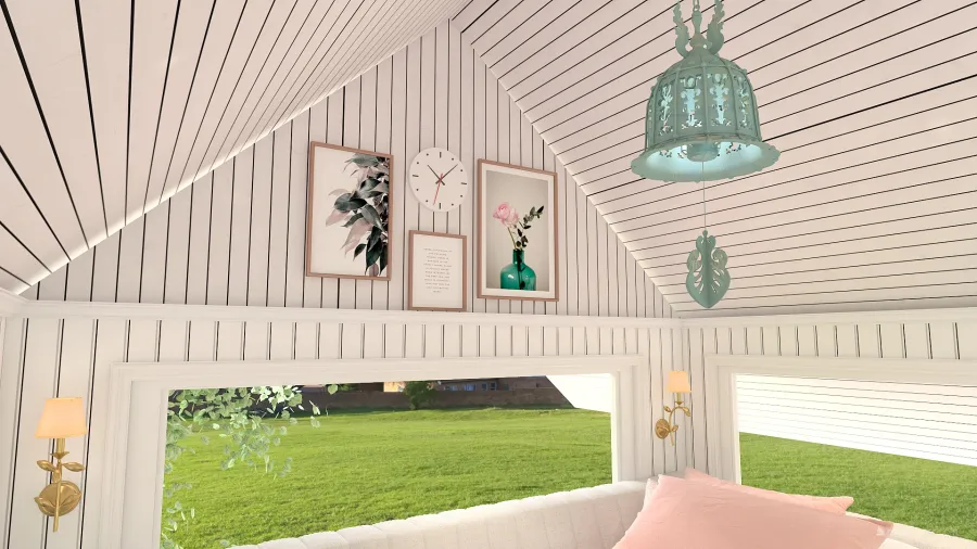 Shabby Chic Cottage Tiny Home 3d design renderings