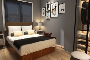 Small cosy bedroom Design Rendering