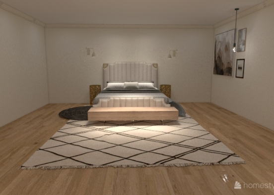 neoclassical/minimalist bedroom Design Rendering
