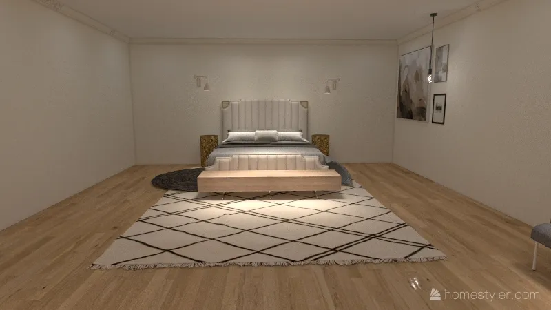 neoclassical/minimalist bedroom 3d design renderings