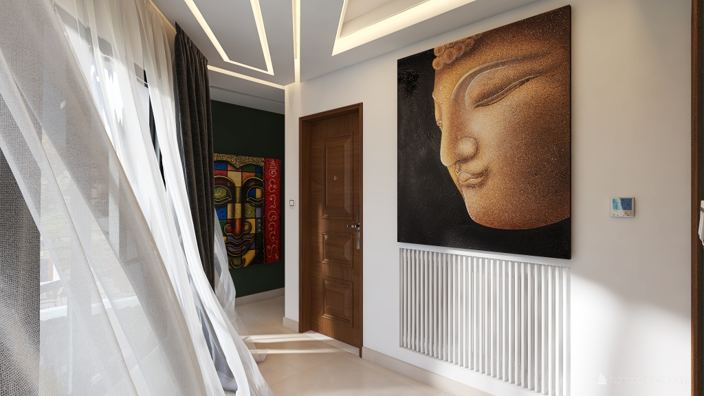 Contemporary Black White ColorScemeOther WarmTones Beige Hallway1 3d design renderings