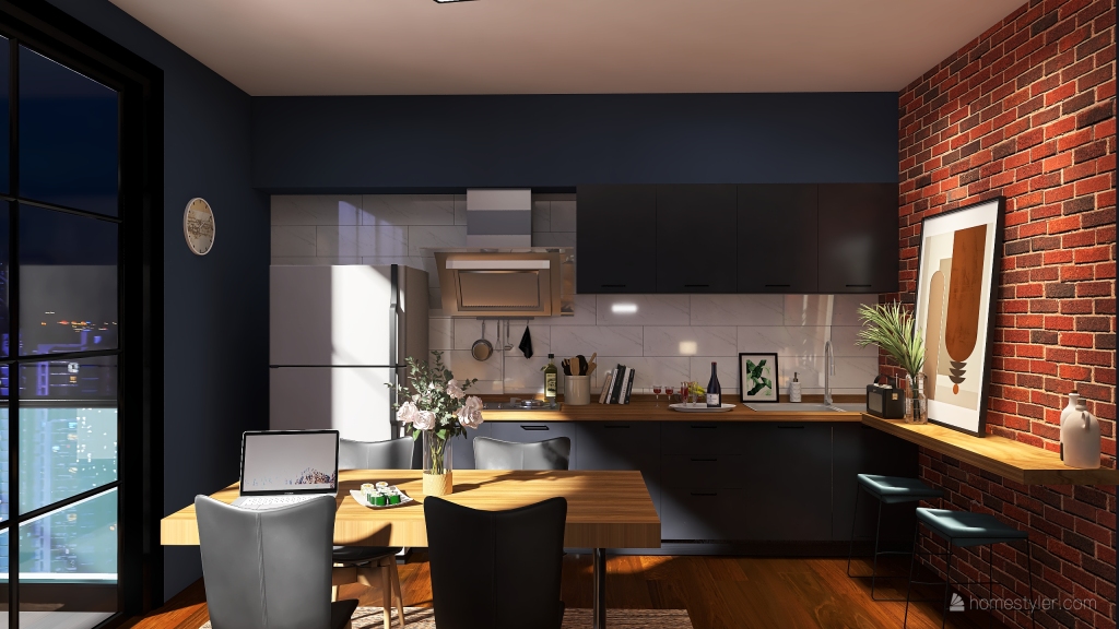 Studio Unit Apartment 3d design renderings
