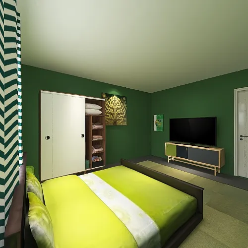 Emeralds bedroom 3d design renderings