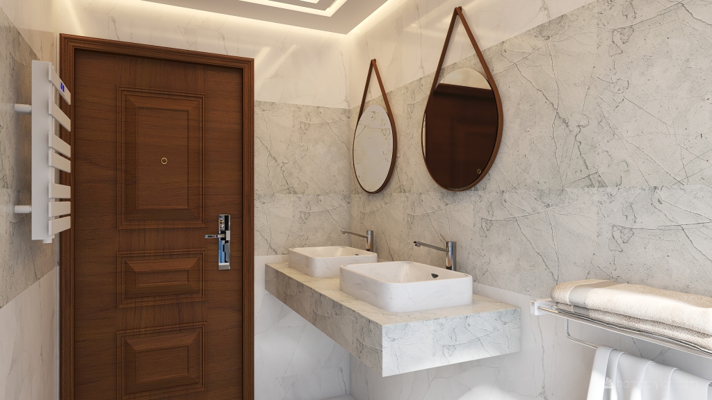 Contemporary Black White ColorScemeOther WarmTones Beige Bathroom 3d design renderings