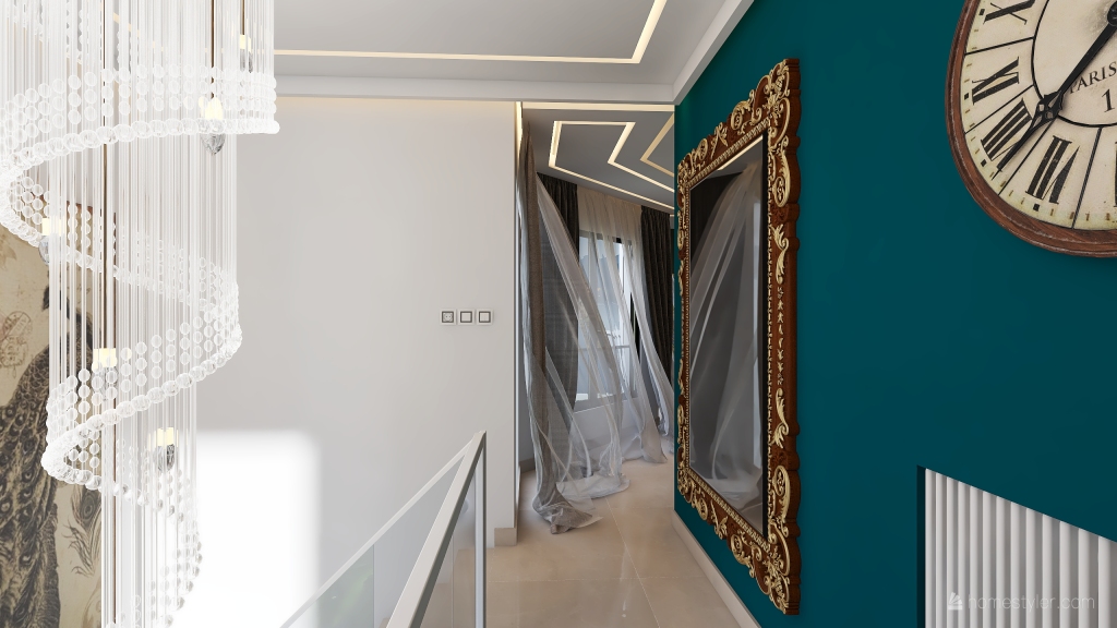 Contemporary Black White ColorScemeOther WarmTones Beige Hallway1 3d design renderings