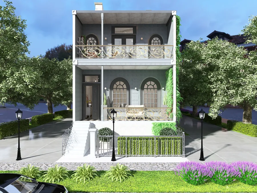 StyleOther Traditional Old World Charm: Terrace House WoodTones ColorScemeOther Beige 3d design renderings