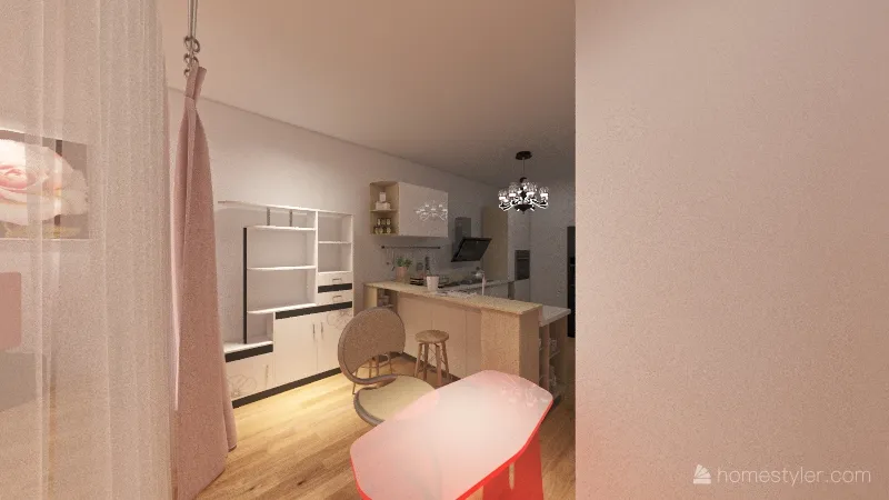Pink Loft 3d design renderings