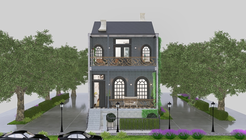 Old World Charm: Terrace House 3d design picture 418.29