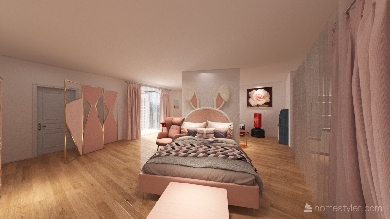Pink Loft 3d design renderings