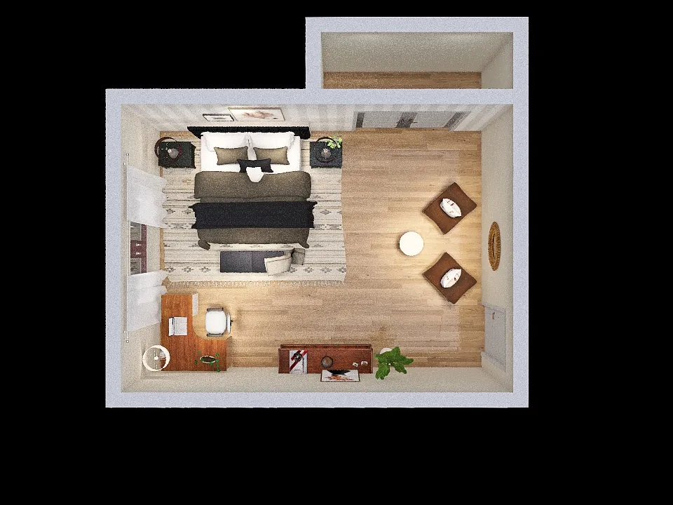 Nolan Michaud's bedroom assignment 3d design renderings