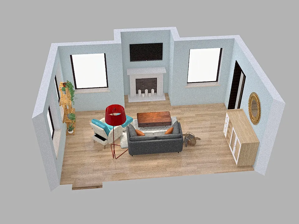 Single Living Room 3d design renderings