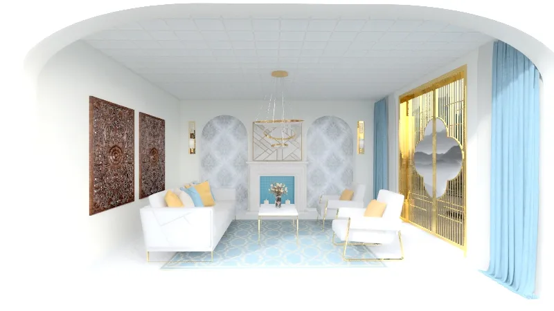 Islamic living room 3d design renderings