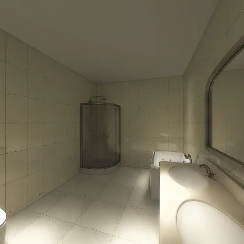 Yellow bathroom 3d design renderings