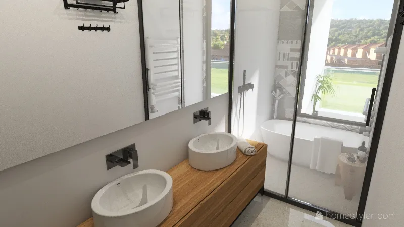 Baño suite 3d design renderings