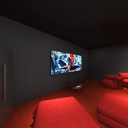 Sala de Cinema 3d design renderings
