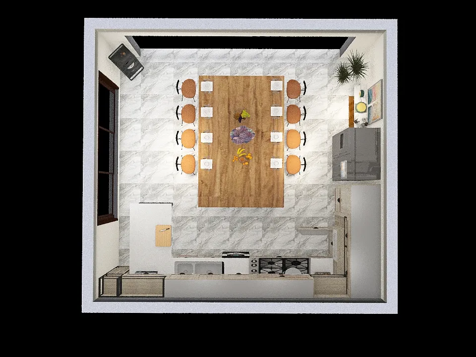 Kitchen Floor plan 3d design renderings