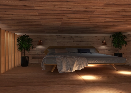 Wooden Boho Loft Design Rendering