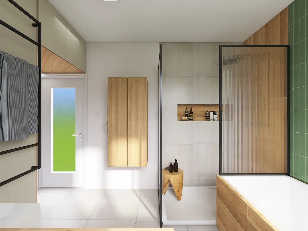 Copy of Green Family Bathroom 3d design renderings