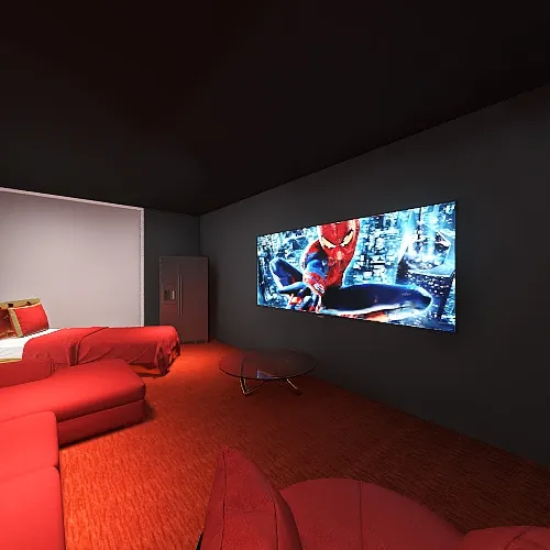 Sala de Cinema 3d design renderings