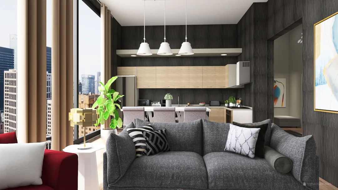 New York Family Apartment 3d design renderings