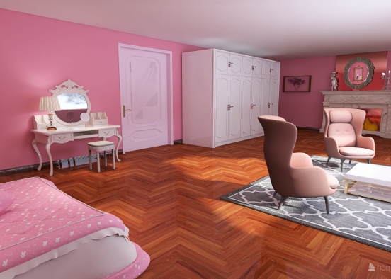 pink princess room Design Rendering