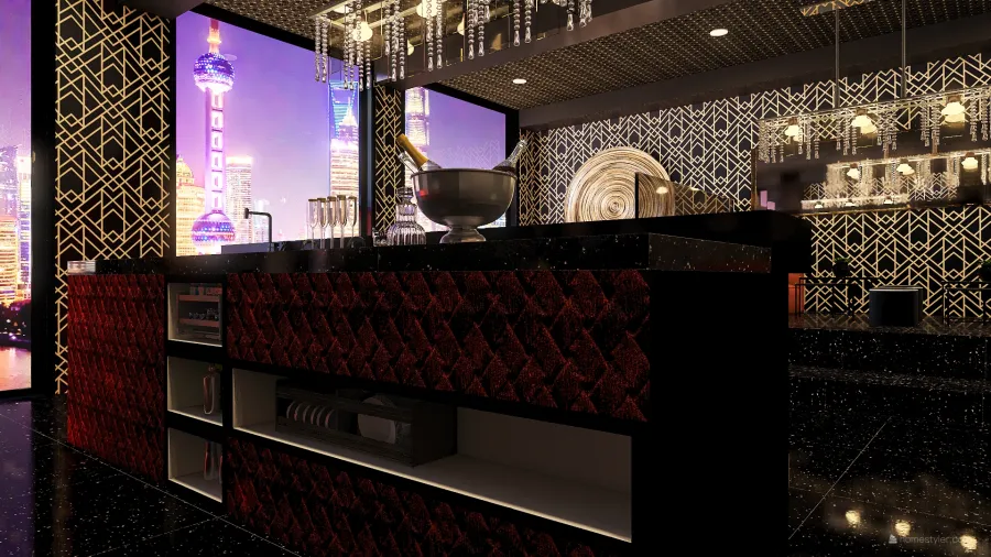 Luxury bar 3d design renderings