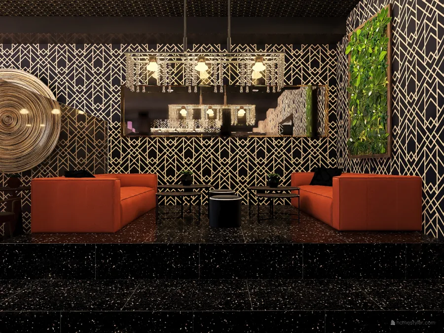 Luxury bar 3d design renderings