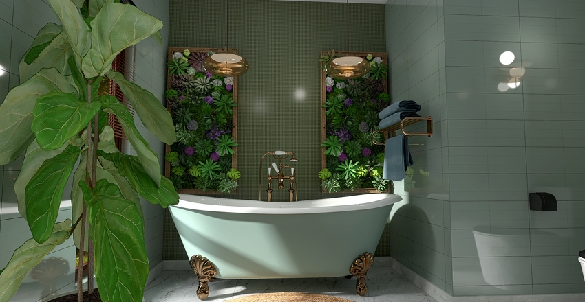 For the love of green. Interior Design Render