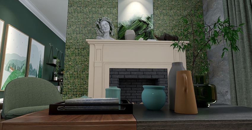 For the love of green. Interior Design Render