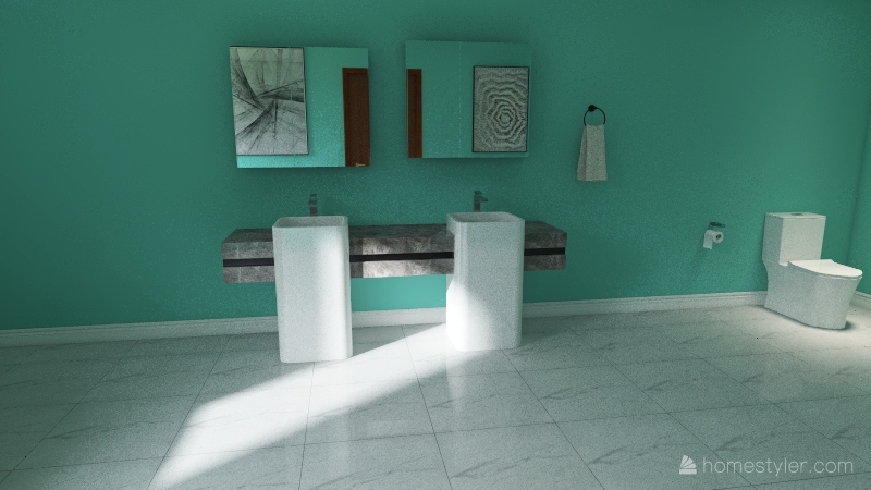 Small cottage Bathroom 3d design renderings