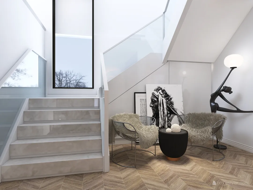 Scandinavian duplex 3d design renderings