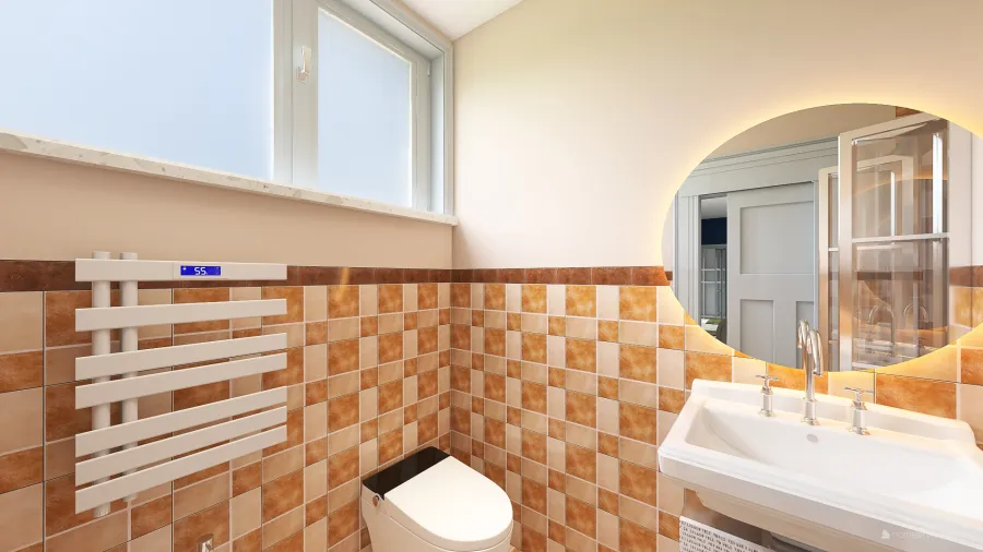 Office Bathroom 3d design renderings