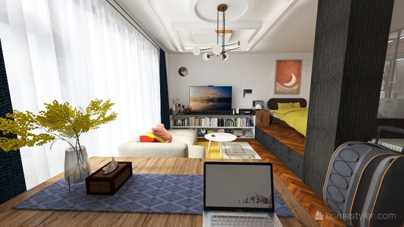 studio apartment C 3d design renderings