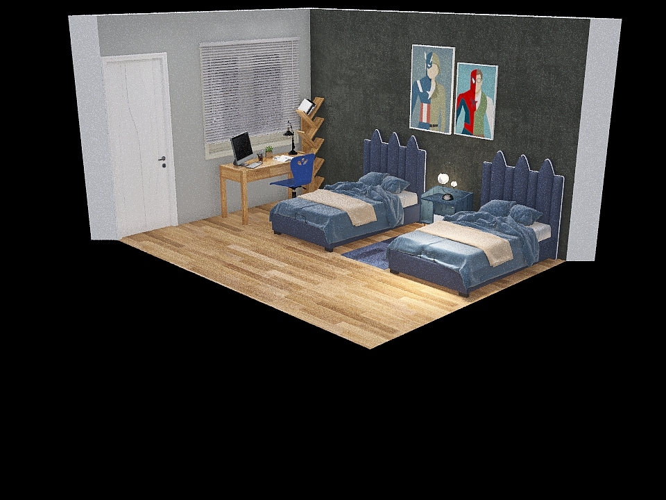 Bedroom Boys 3d design renderings