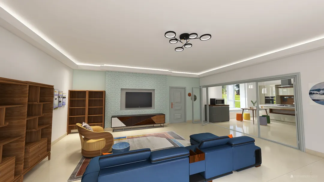 Casa con cortile interno 3d design renderings