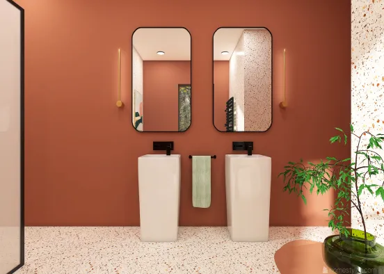 Terrazzo bathroom Design Rendering