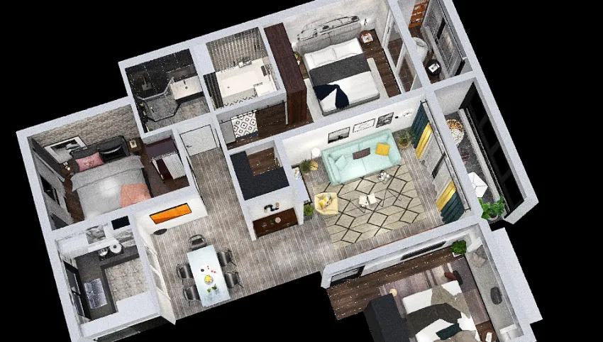 Pastel homey living area 3d design picture 97.48