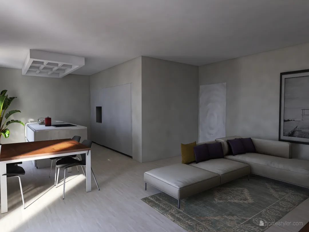 v2_Casa con isola Illuminazione 3d design renderings