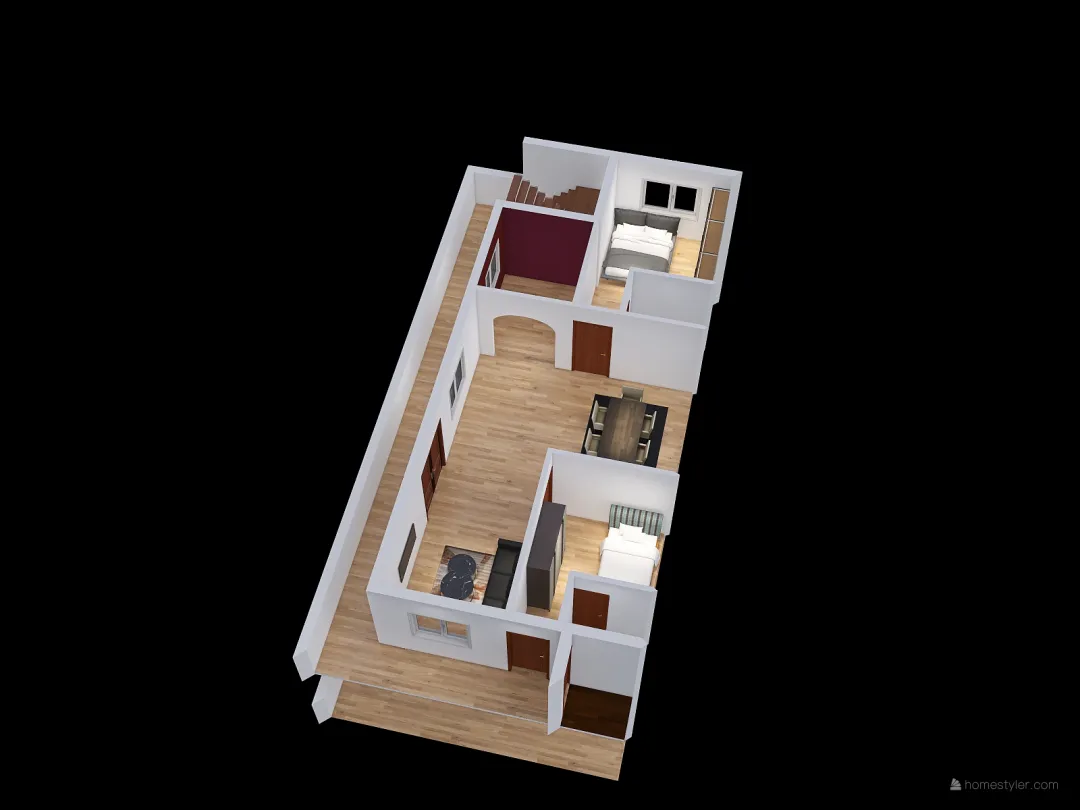 Harish home 2nd floor 3d design renderings