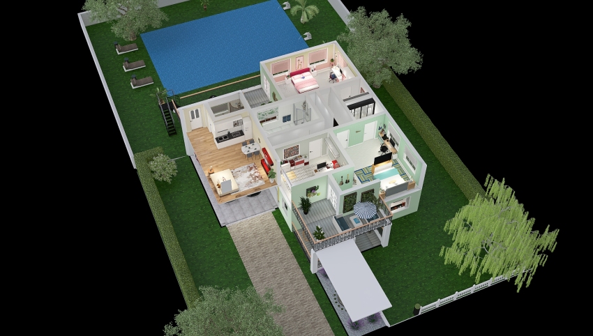 Suburban Family Home 3d design picture 1293.03