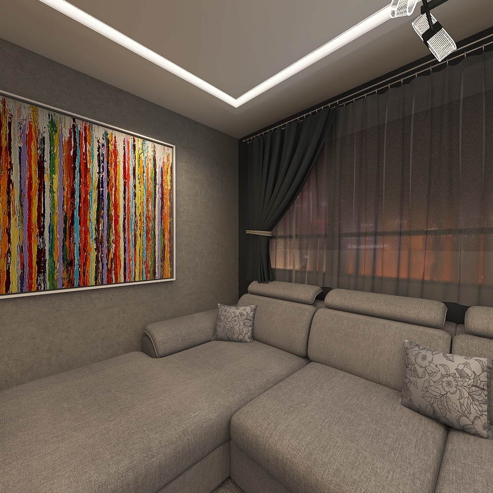 TV ROOM PROJECT 3d design renderings