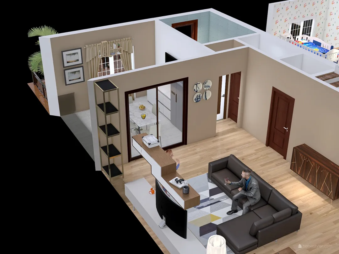 Fabrizio progetto camera da letto con cabina armadio 3d design renderings