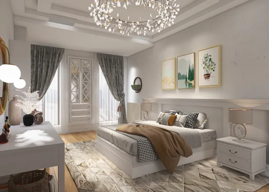 White Bedroom / H.ALG Yatak Odası Design Rendering