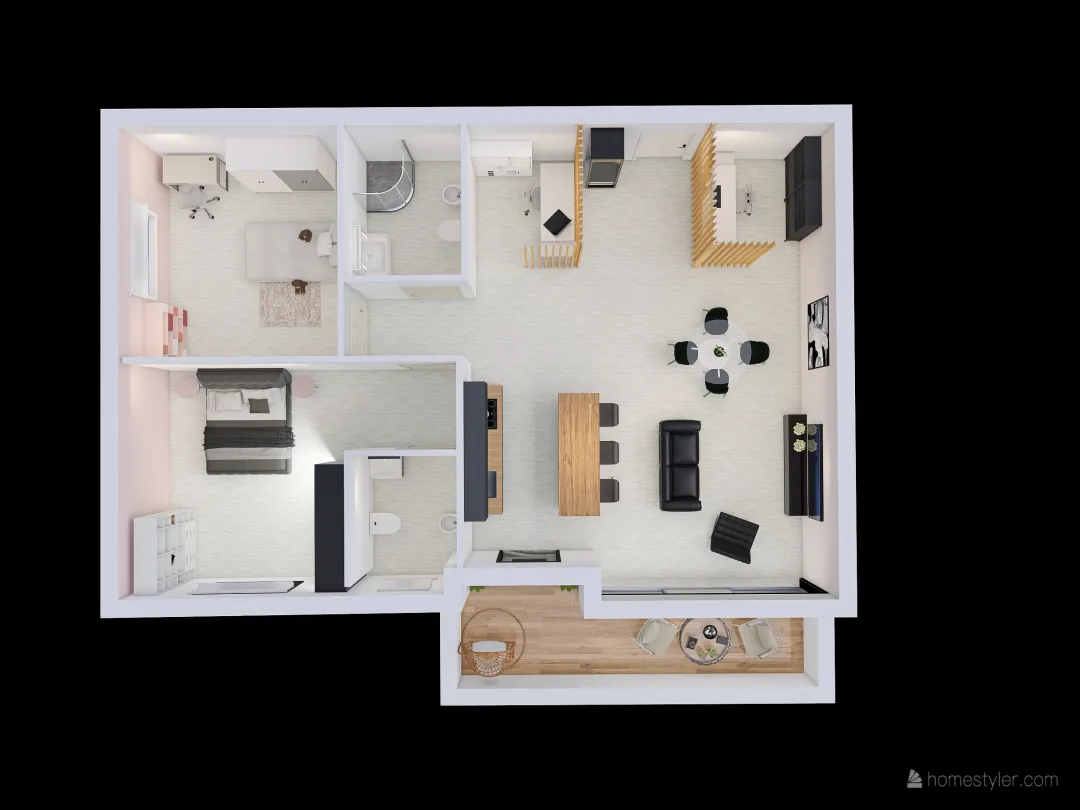 Appartamento di Roma 3d design renderings