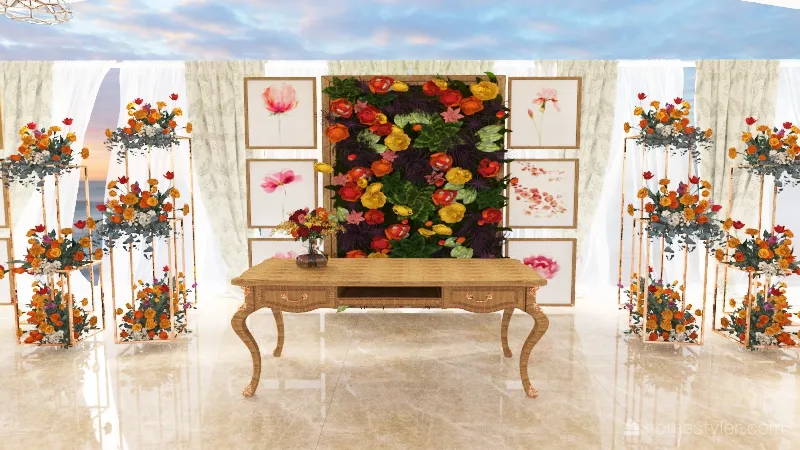 Casamento Floral 3d design renderings