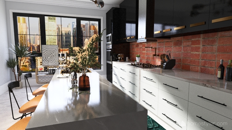 modern urban kitchen 3d design renderings