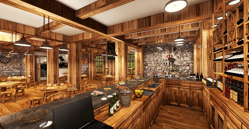 COUNTRY WINE BAR Interior Design Render