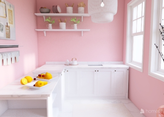 pink and white home Design Rendering